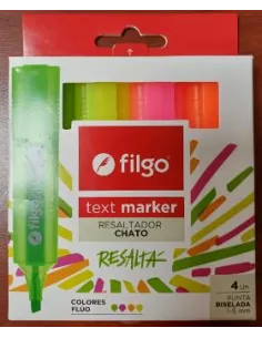 RESALTADOR FILGO PUNTA BISC. C/FLUO CAJA X 4UND R. TXM-E4-FLU