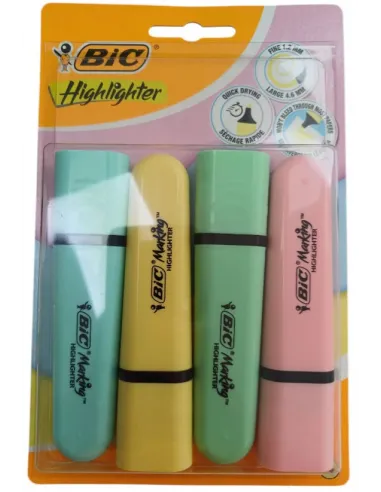 RESALTADOR BIC MARKING TANQUE PASTEL X4 517953