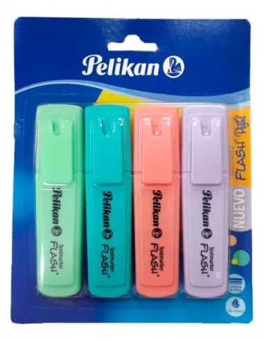 RESALTADOR PELIKAN FLASH PASTEL SET X 4 COL 041-900-461