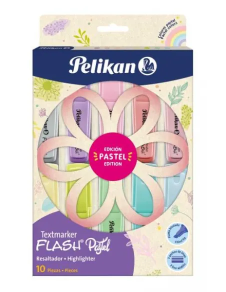 RESALTADOR PELIKAN FLASH PASTEL PETALOS X 10UND