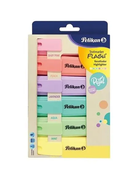 RESALTADOR PELIKAN FLASH PASTEL SET X 5 COL 1 041-900-462