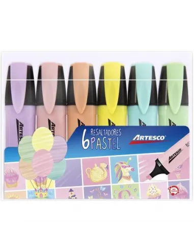 RESALTADOR ARTESCO PASTEL X 6 COL