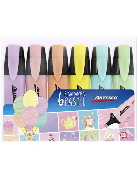 RESALTADOR ARTESCO PASTEL X 6 COL