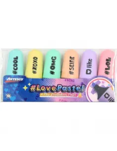 RESALTADOR ARTESCO MINI PASTEL X 6 COL