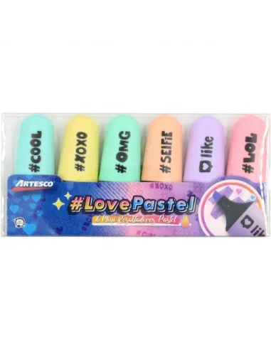RESALTADOR ARTESCO MINI PASTEL X 6 COL