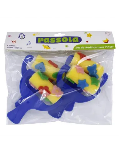 RODILLO PASSOLA P/PINTAR FORMAS GRANDE 4 PZAS
