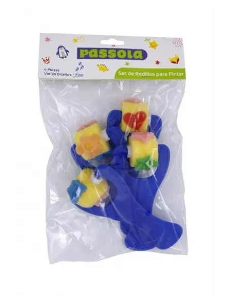 RODILLO PASSOLA P/PINTAR FORMAS PEQUEÑO 4PZAS