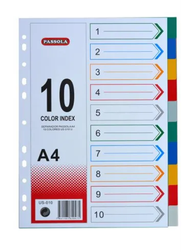 SEPARADOR PASSOLA PLASTICO A4 X 10