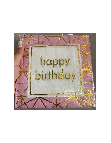 SERVILLETA SWH ESTAMPADA HB ROSA 10UND 58J2T-18A