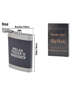 BOTELLA WHISKY CAMINERA METAL 9OZ ES24443 542051