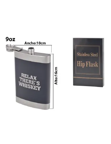 BOTELLA WHISKY CAMINERA METAL 9OZ ES24443 542051