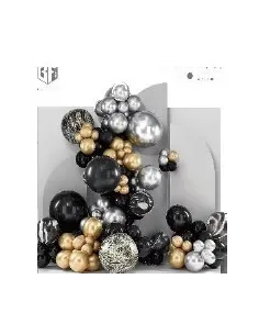 SET DE GLOBOS SWH NEGRO/PLATEADO/DORADO 73J3A-16