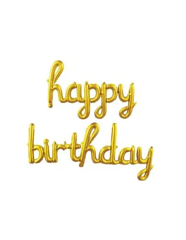 SET DE GLOBOS HAPPY BIRTHDAY LETRAS CURSIVAS RA