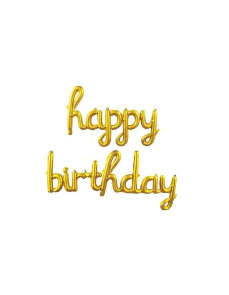 SET DE GLOBOS HAPPY BIRTHDAY LETRAS CURSIVAS RA