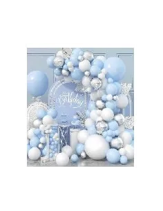 SET DE GLOBOS SWH CELESTE/BLANCO 73J3A-9