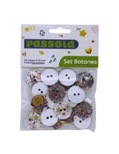 BOTONES PASSOLA 20 PZAS 20MM DISEÑOS SURT