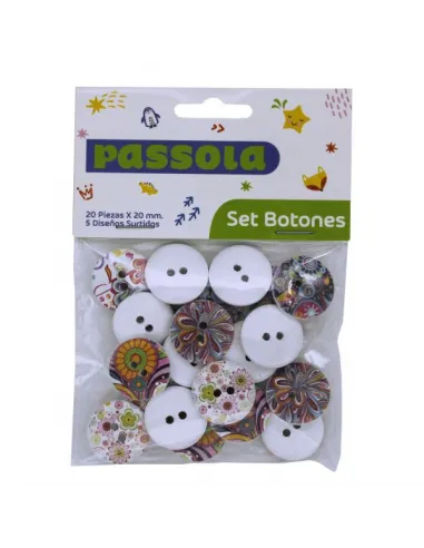 BOTONES PASSOLA 20 PZAS 20MM DISEÑOS SURT