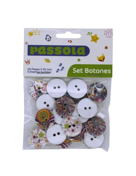 BOTONES PASSOLA 20 PZAS 20MM DISEÑOS SURT