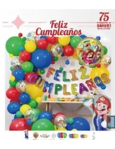 SET DE GLOBOS SWH MARIO BROSS 75 PZS 73J3A-56