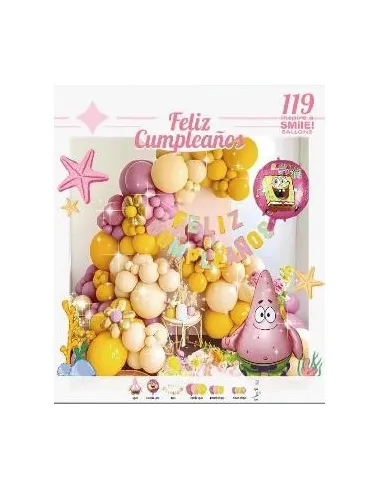 SET DE GLOBOS SWH BOB ESPONJA 119PZS 73J3A-49