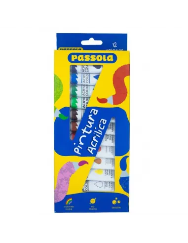 PINTURA ACRILICA PASSOLA E/PASTA X 12 COL