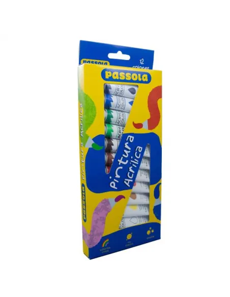 PINTURA ACRILICA PASSOLA E/PASTA X 12 COL