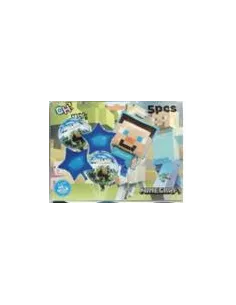 SET DE GLOBOS MET. MINECRAFT X5 PZAS