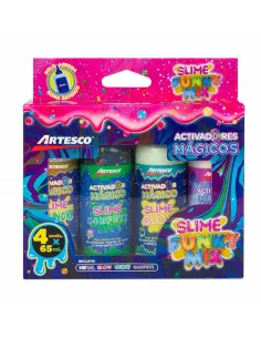 SET ARTESCO FUNKY MIX ACTIVADOR SLIME 65ML X4UND
