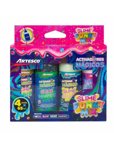 SET ARTESCO FUNKY MIX ACTIVADOR SLIME 65ML X4UND