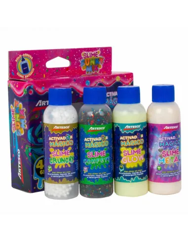 SET ARTESCO FUNKY MIX ACTIVADOR SLIME 65ML X4UND