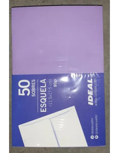SOBRE IDEAL ESQUELA LILA 80GR X 50