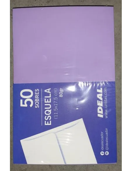 SOBRE IDEAL ESQUELA LILA 80GR X 50