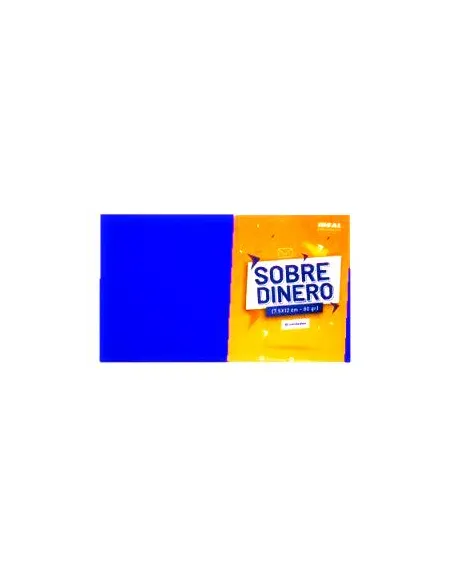 SOBRE IDEAL P/DINERO X 10UNDS AZUL 7.5X12CM