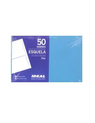 SOBRE IDEAL ESQUELA AZUL OSCURO 80GR X 50