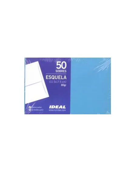 SOBRE IDEAL ESQUELA AZUL OSCURO 80GR X 50