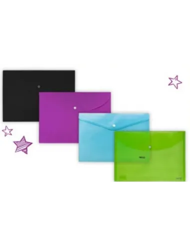 SOBRE REX PLASTICO A4  VERDE TRANSLUCIDO C/BROCHE