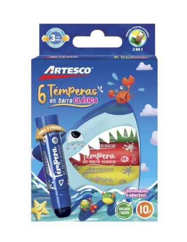 TEMPERA ARTESCO EN BARRA 10GR CLASICO X6 COL