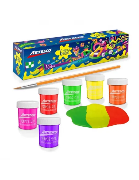 TEMPERA ARTESCO KIDS NEON X 6 COLPINCEL 20ML