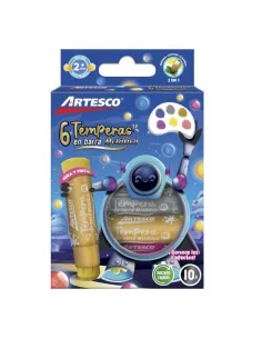 TEMPERA ARTESCO EN BARRA 10GR METALICOS 6COL