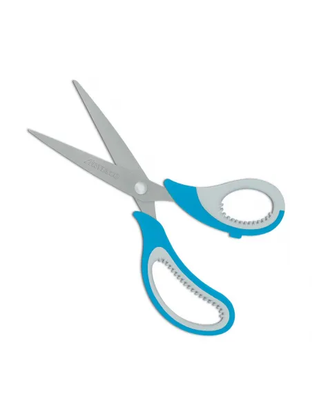 TIJERA ARTESCO SUPERFLEX OFICINA  8 PULG AZUL/GRIS/ROSADO