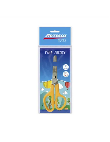 TIJERA ARTESCO ZURDOS 5 PULG ESCOLAR SOLO AMARILLO