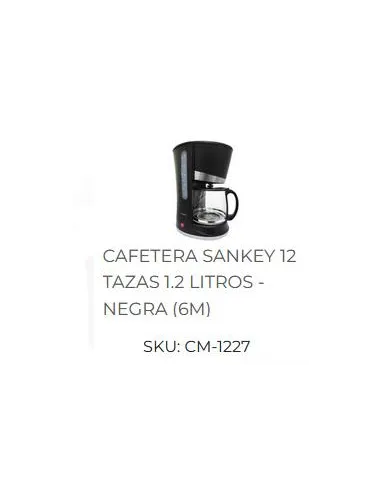 CAFETERA SANKEY 12 TAZAS 1.2 LT NEGRA CM-1227