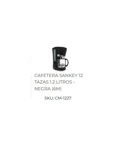 CAFETERA SANKEY 12 TAZAS 1.2 LT NEGRA CM-1227