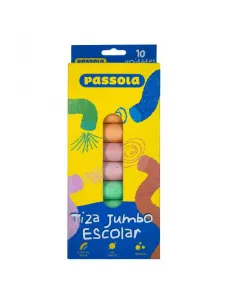 TIZA PASSOLA JUMBO V/COLORES X10 UND