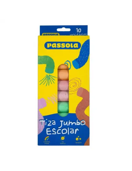 TIZA PASSOLA JUMBO V/COLORES X10 UND