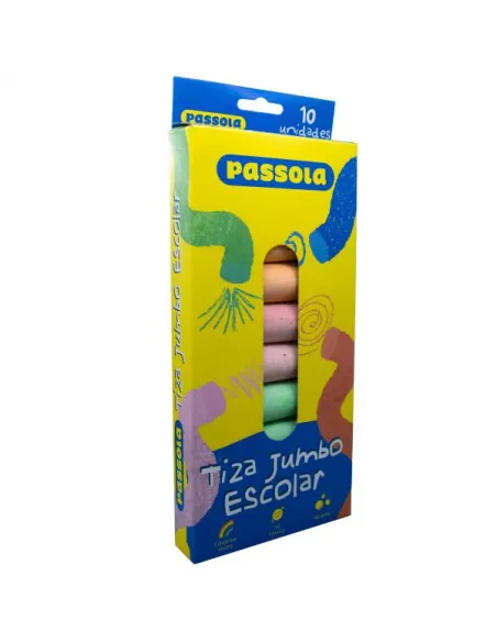 TIZA PASSOLA JUMBO V/COLORES X10 UND