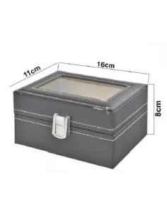 CAJA P/RELOJ 3 PUESTOS NEGRA 15.5X11CM REFES24887 232981