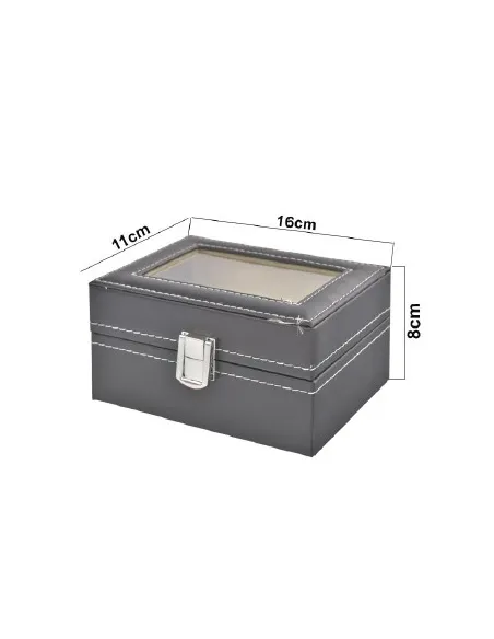 CAJA P/RELOJ 3 PUESTOS NEGRA 15.5X11CM REFES24887 232981
