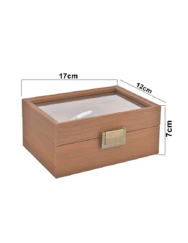 CAJA P/RELOJ 3 PUESTOS MARRON 16.5X11CM REFES24884 651887