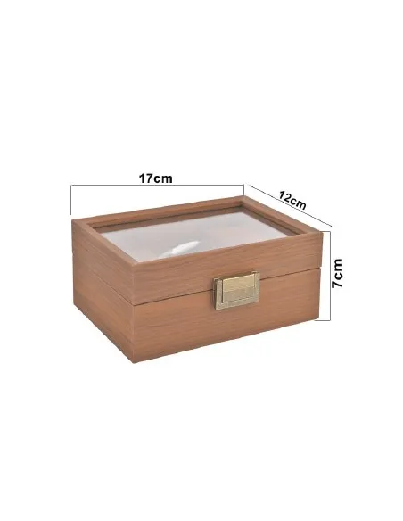 CAJA P/RELOJ 3 PUESTOS MARRON 16.5X11CM REFES24884 651887